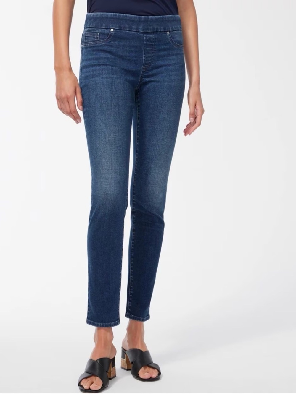 Chico's Blue Pull On Jeggings Stretch Size 12 Chico's 2 Minimalist Casual